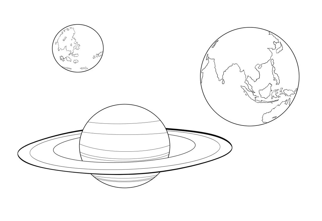 土星简笔画图图片