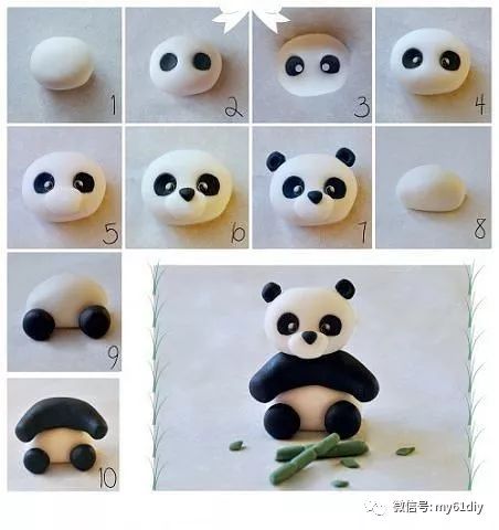 10款可爱的粘土手工小鸭熊猫小猫