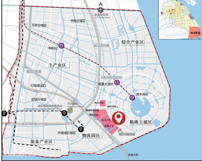 上海海事大學臨港校區位於臨港新城西南角,校園佔地2000畝,總建築面積