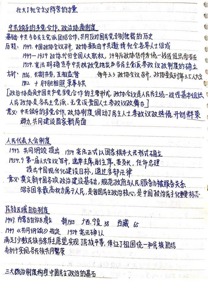 历史笔记 衡中学霸分享高中历史超清手写笔记!速速收藏