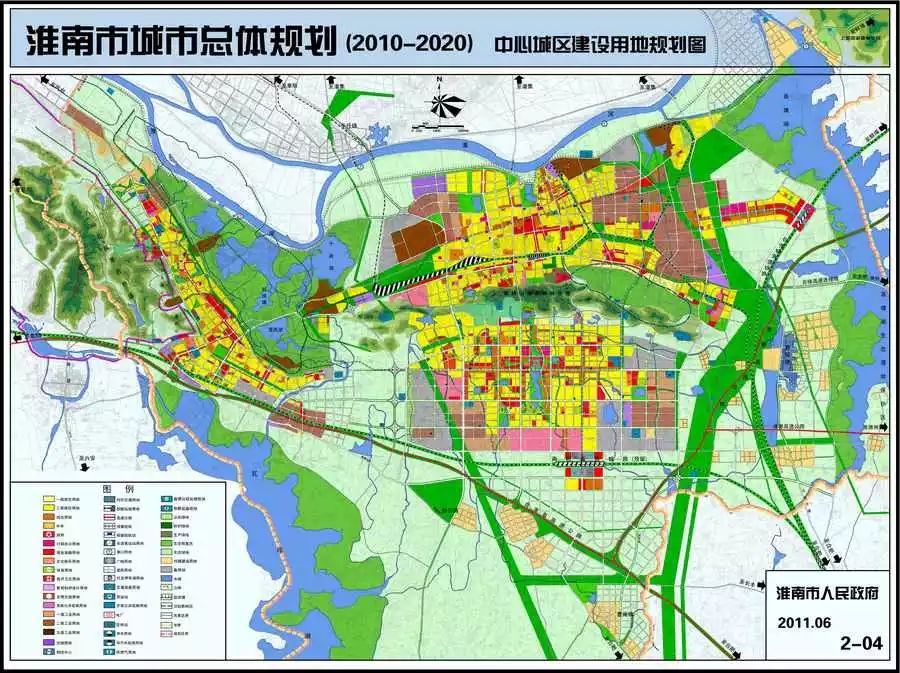 第二张▼从这张《淮南市城市整体规划》我们能看到,淮南市城市规划区