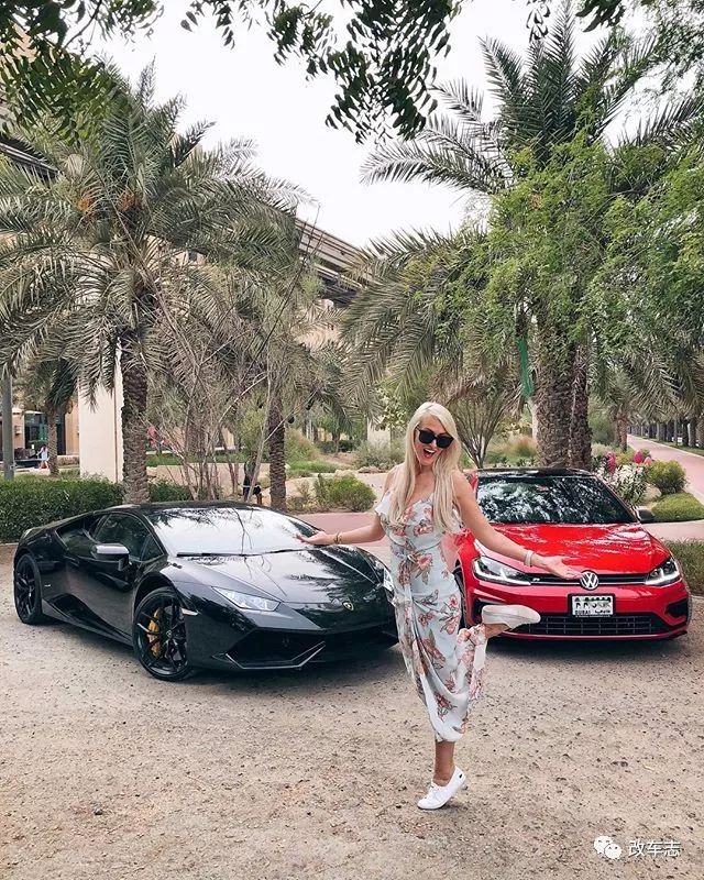 比男人还会玩车的迪拜小姐姐,车圈第一女网红,座驾竟是台高尔夫?