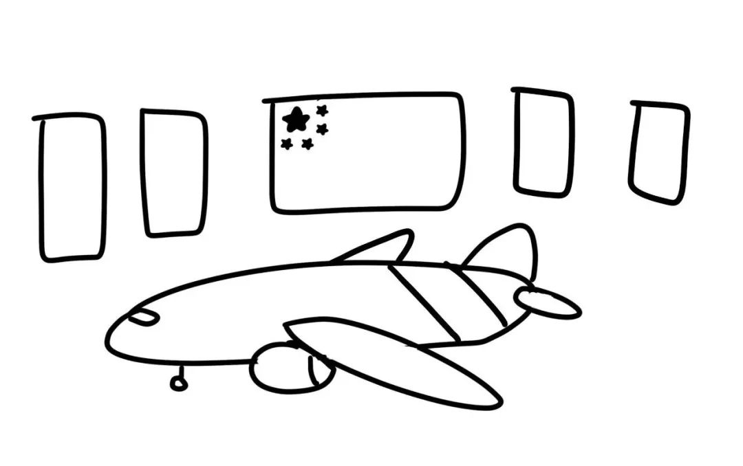 c919飞机图片手绘图片
