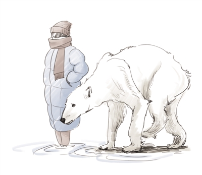 保护北极熊漫画图片