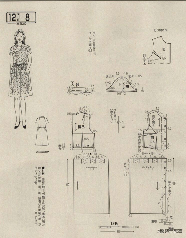 女士直筒连衣裙裁剪图图片