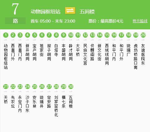 北京公交7路线图图片