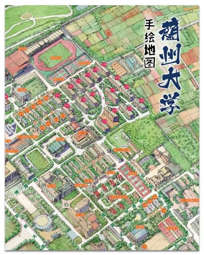 你好這裡有一份蘭州大學手繪地圖等你查收