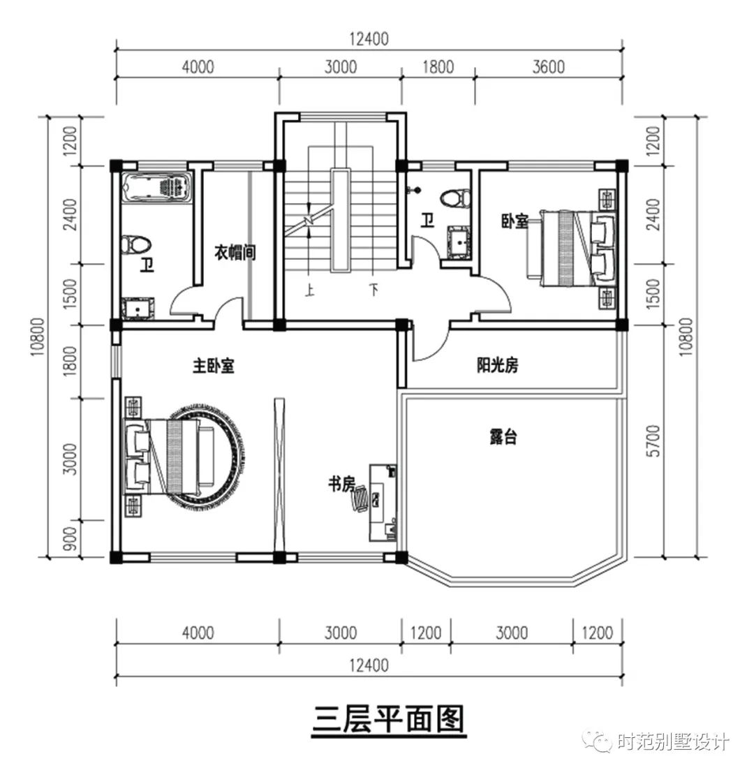 10x12米帶陽光房的複式三層歐式別墅,6室5衛,幸福生活從此開始_設計