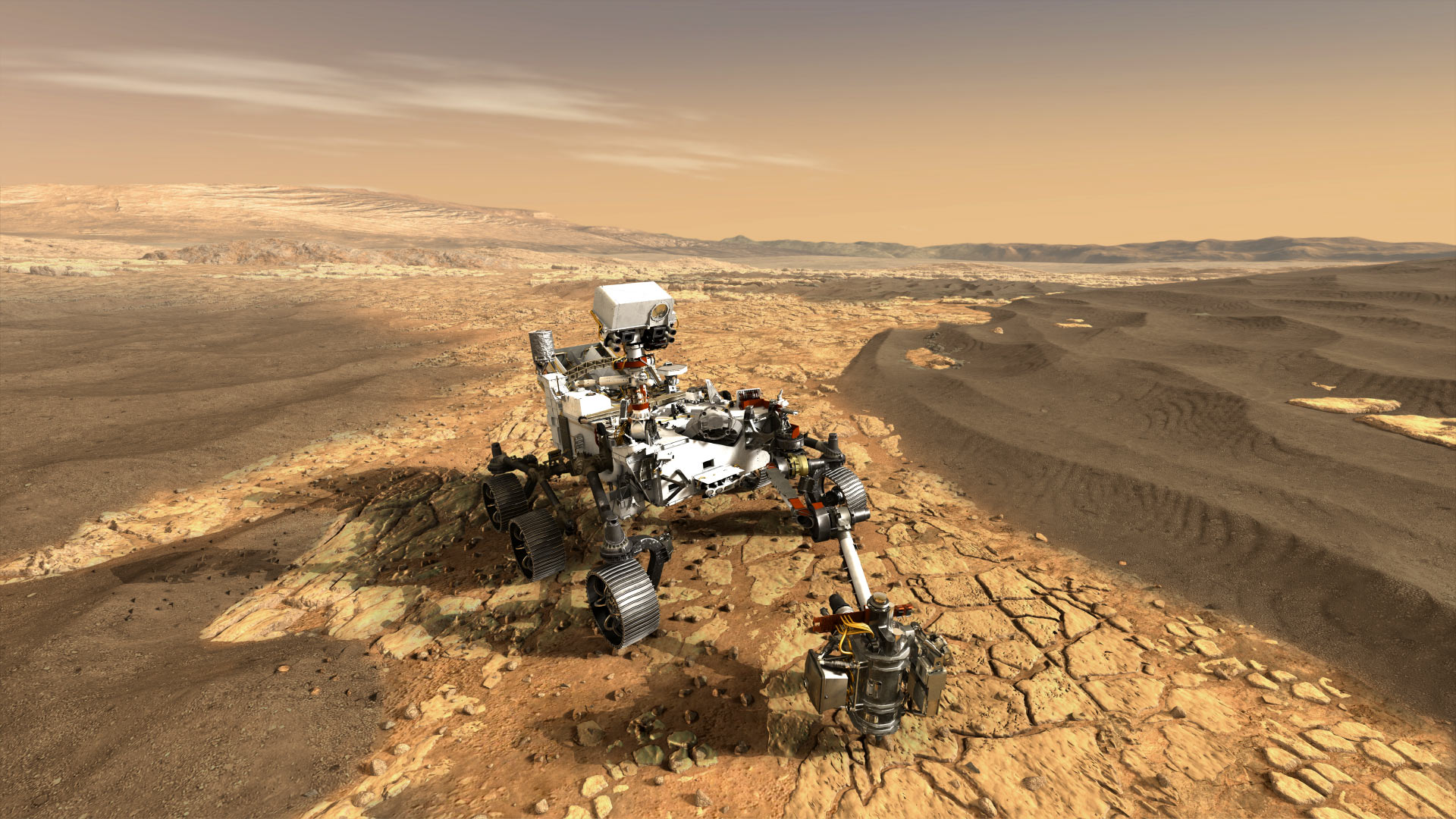 此前,nasa向火星派出的漫游车包括1997年发射的火星探路者号探测器第