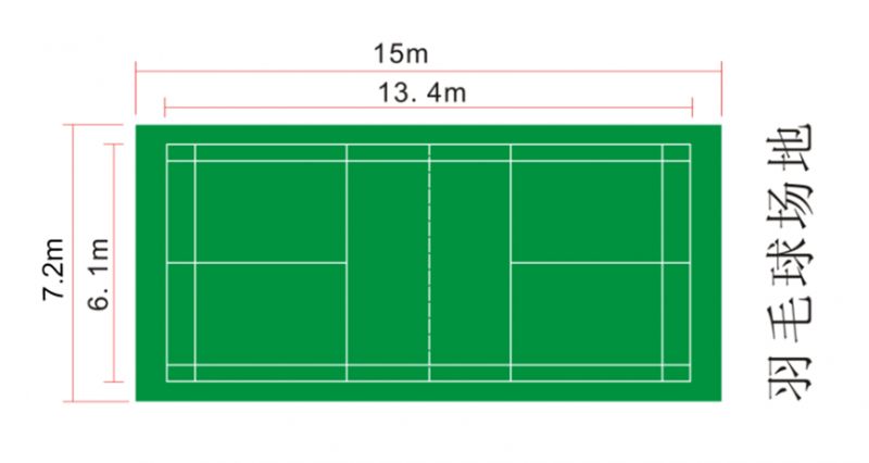 5㎡一片标准的羽毛球场地羽毛球标准场地尺