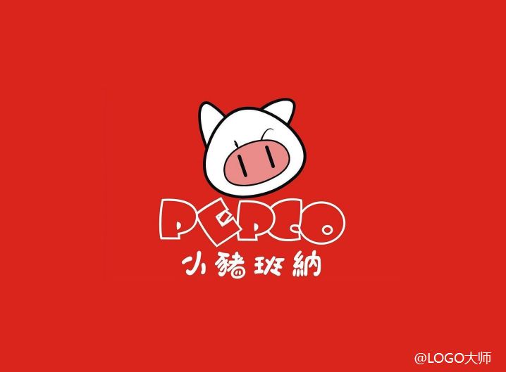 今天收集了一组猪主题的logo设计