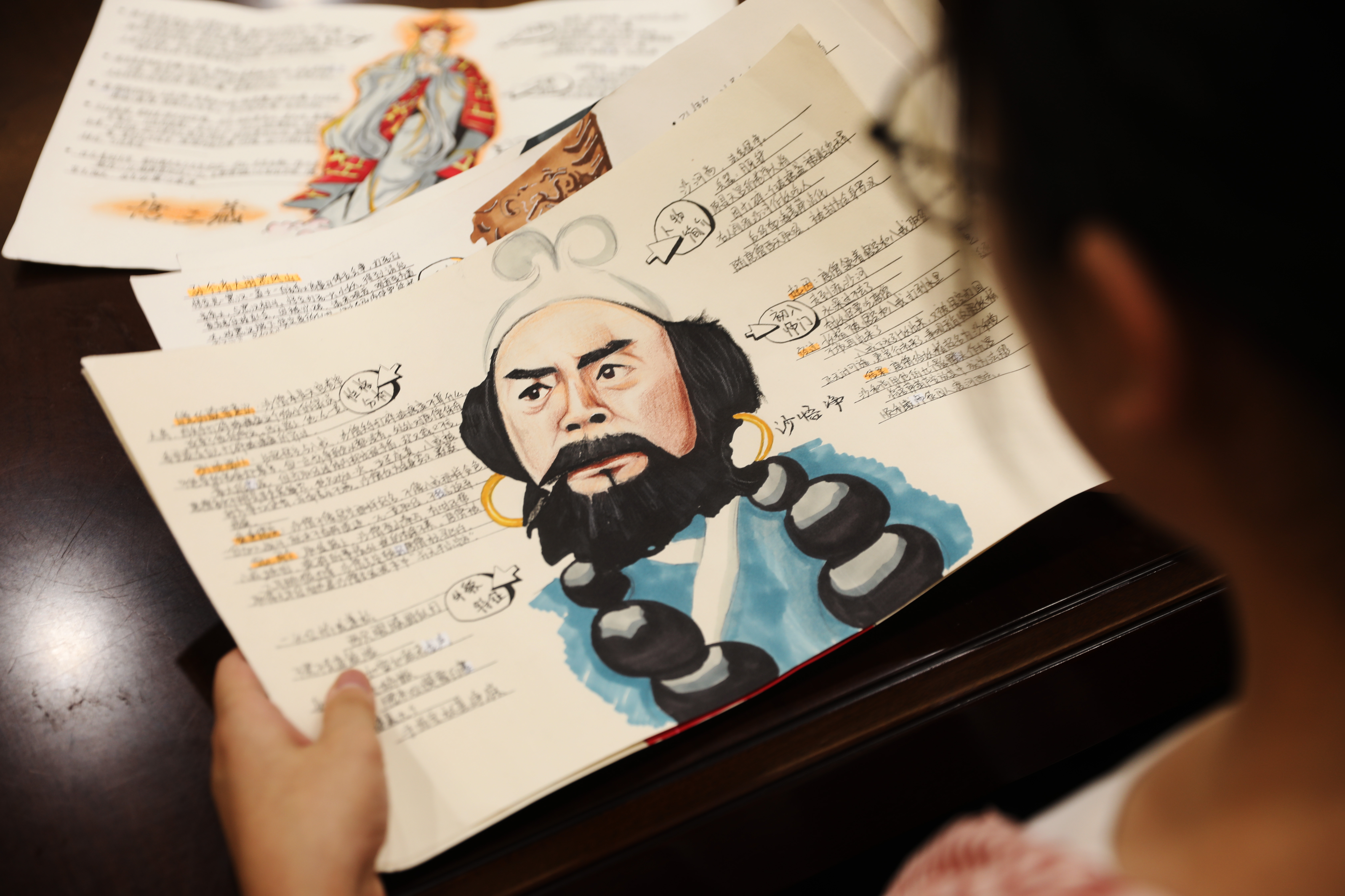 尹靓同学阅读四大名著《西游记》通过思维导图手绘书中的人物猪