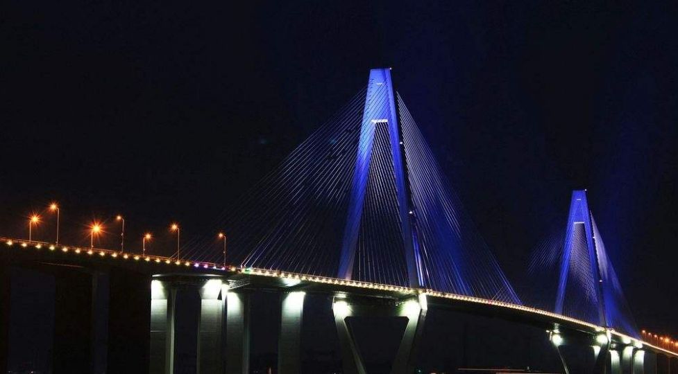 椒江二桥的夜景图片图片