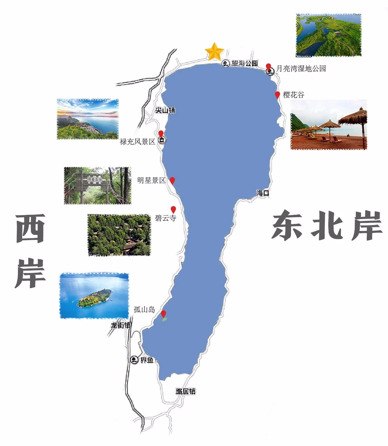 抚仙湖骑行环湖路线图图片