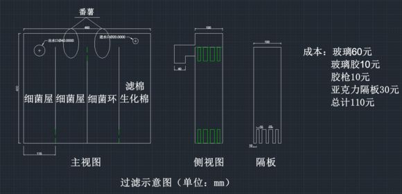 cad鱼缸平面图图片