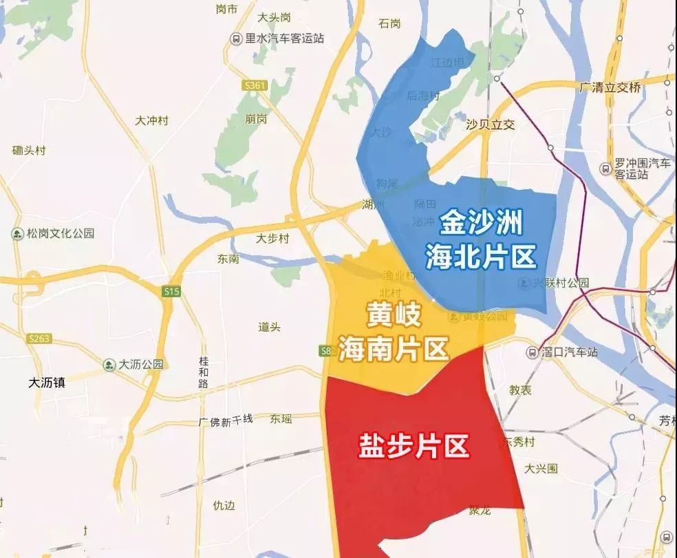 广州佛山金沙洲地图图片