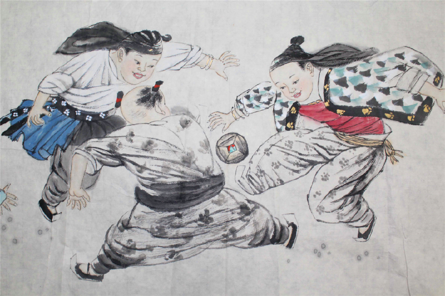 蹴鞠古代绘画图片