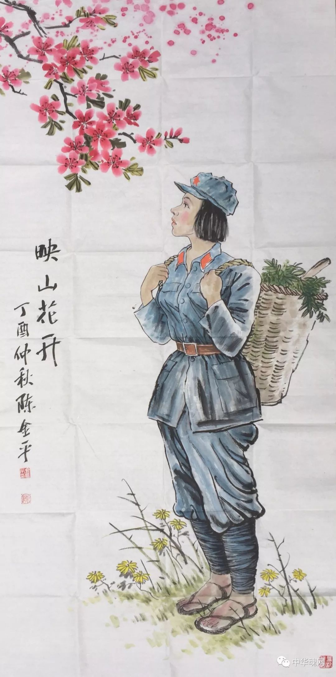 由此带来这篇采访稿红色画家陈金平有关女红军的作品红色画家陈金平有