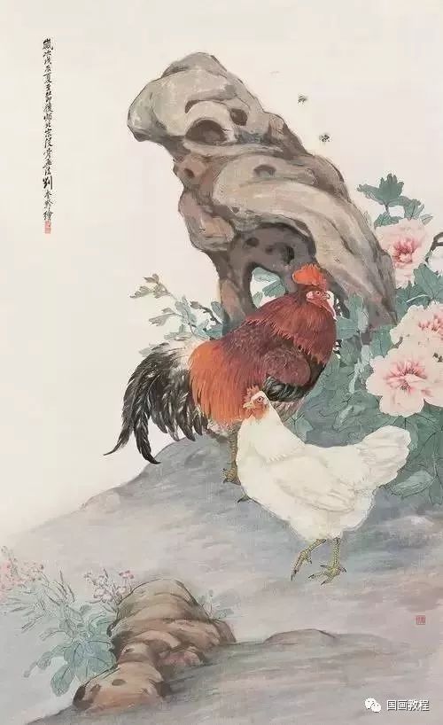 100幅國畫公雞,太美太全了(附教程畫法)_母雞