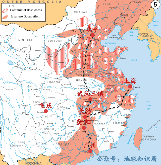 日本投降后国共势力图图片