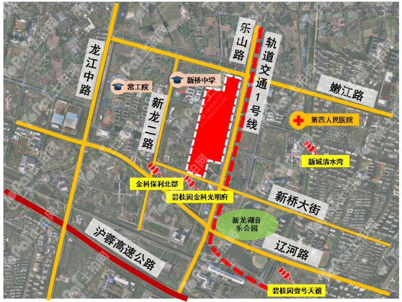 地块区位该地块位于常州新龙国际商务区,轩文路东侧,嫩江路以南,乐山