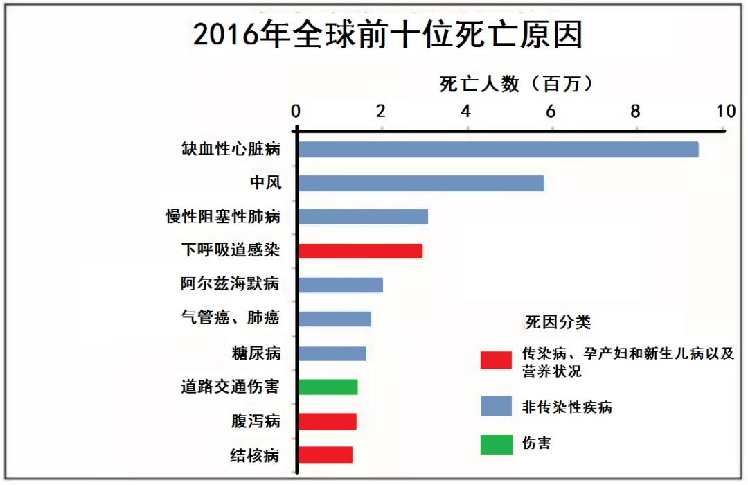 提示 据世界卫生组织(who)最新统计数据显示,2016年全球死亡人数共