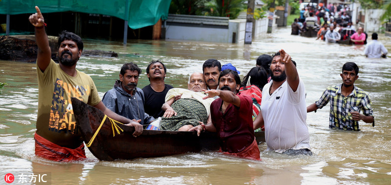 百年来最严重!印度喀拉拉邦5月底以来洪灾已致300多人死亡