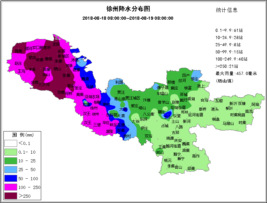 昨日徐州西部出现大暴雨局部特大暴雨明天以下地区局部还有暴雨