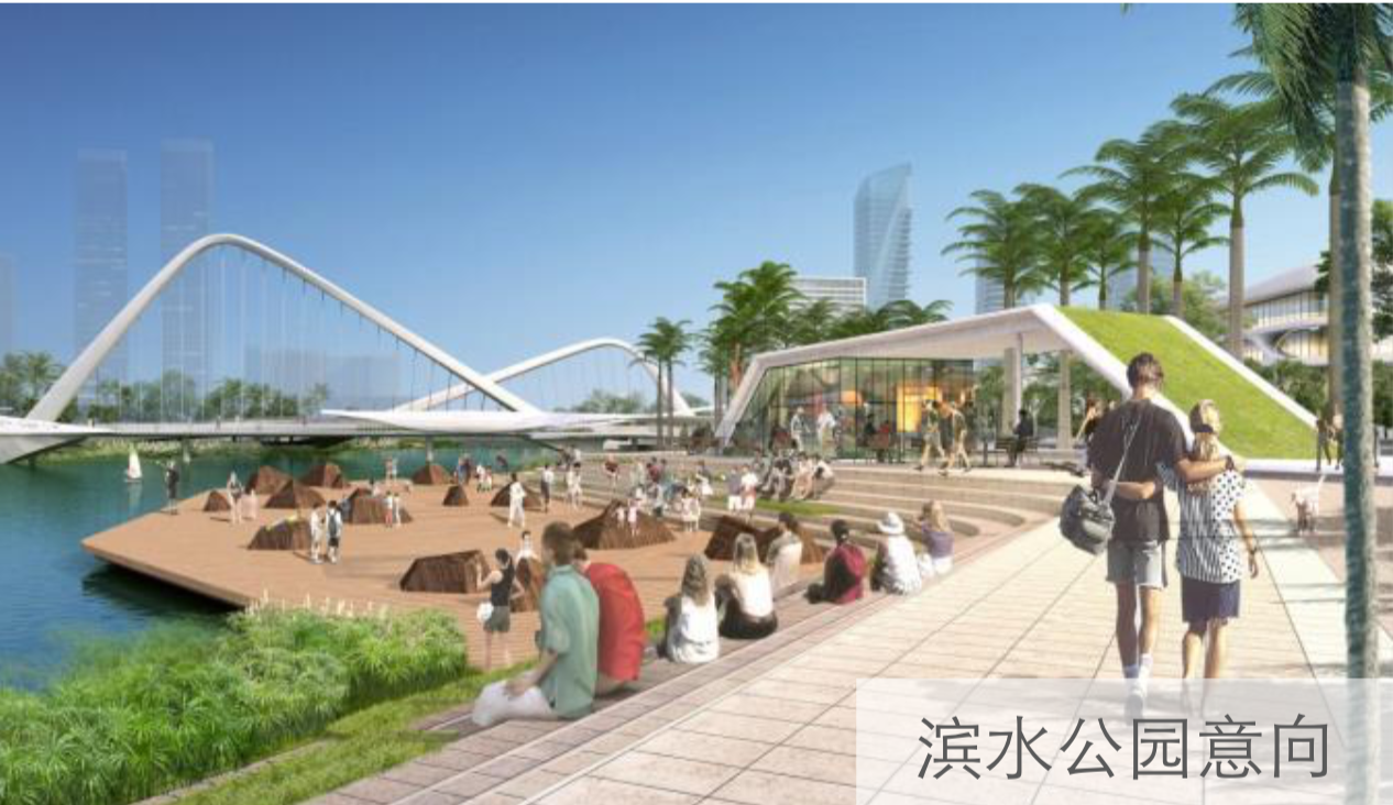 按照規劃,在現有濱江帶狀公園方案的基礎上,將增加跨濱江道路的過街