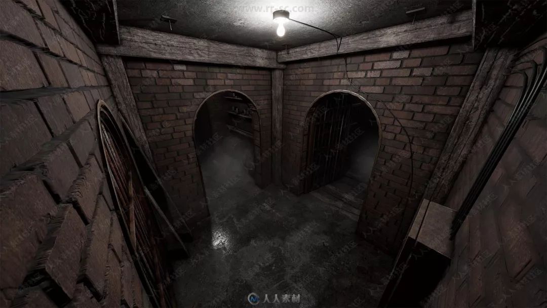 恐怖黑暗地下室游戏环境场景ue4游戏素材资源