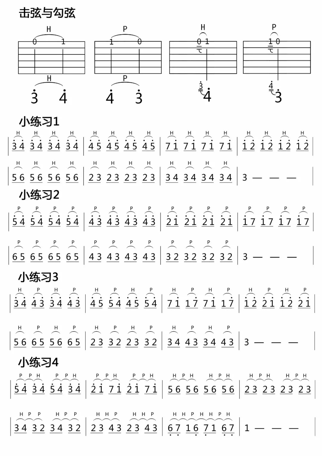 吉他滑弦技巧图片