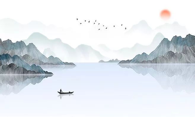 一叶孤舟中国画图片