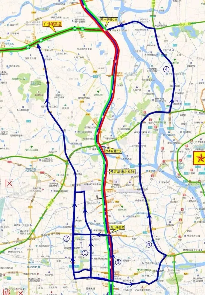 (4)桂平路→桂平东路→立新路→永安路→花地大道→广州绕城高速