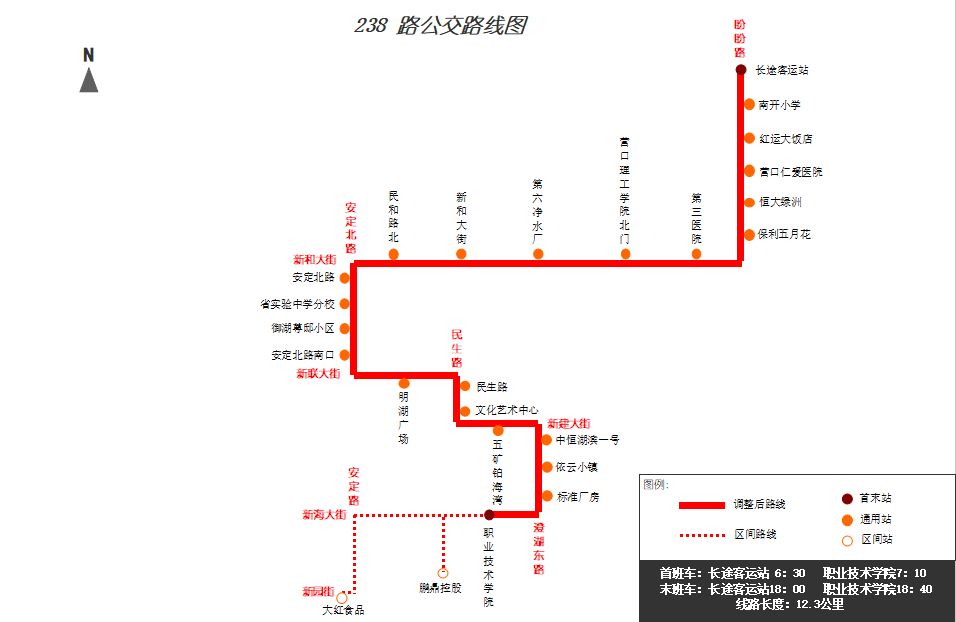 公交238路线路走向优化调整通知