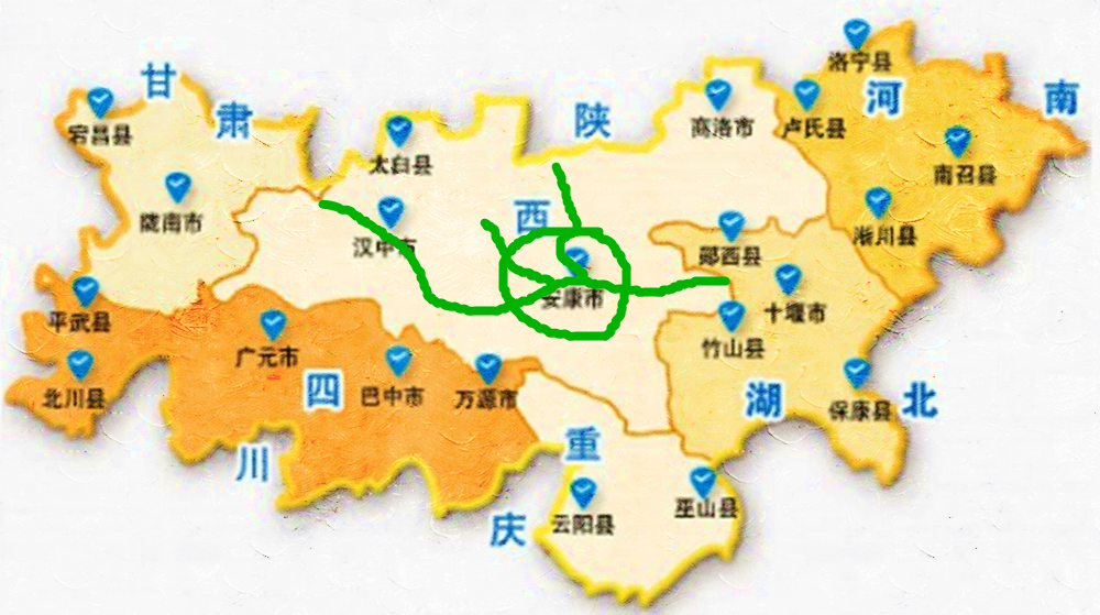 陕南三市地图图片