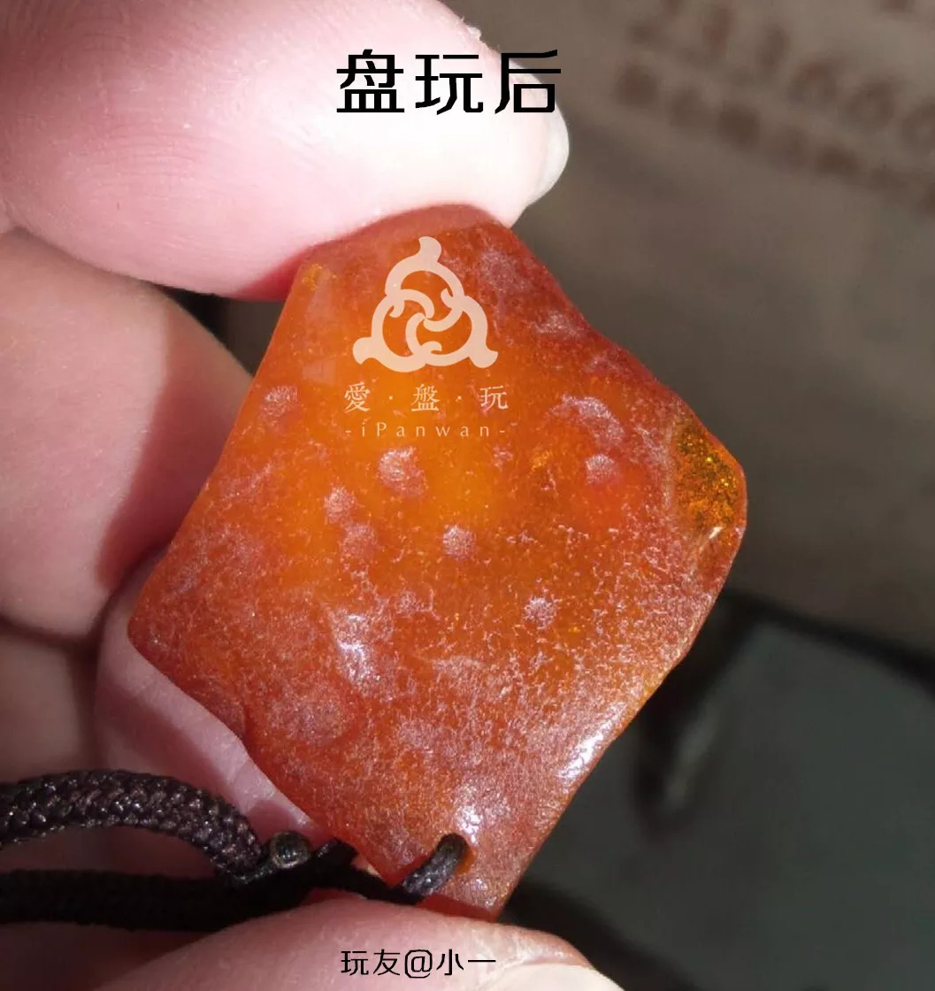 蜜蜡原皮盘玩后效果图片