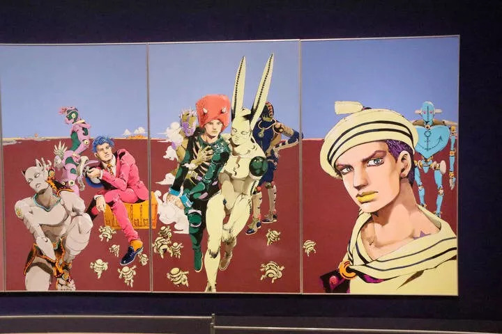 jojo奇妙冒险作者荒木飞吕彦绘制12服超大原画dio造型格外扎眼