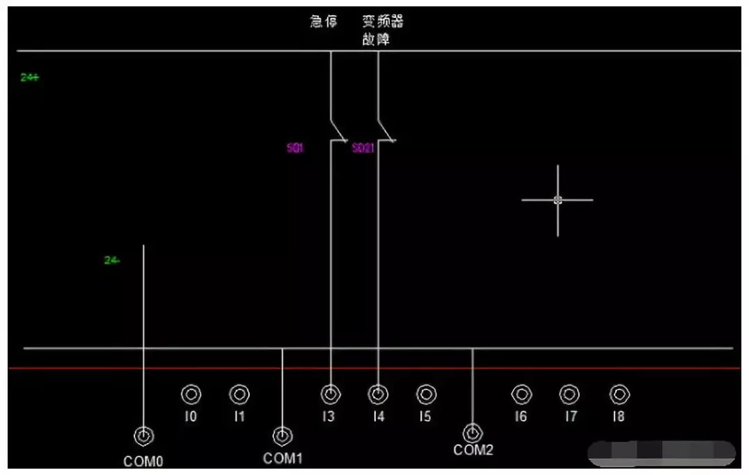 如上图所示,这是施耐德plc的硬件手册的接法说明,从图中可以看出 0v