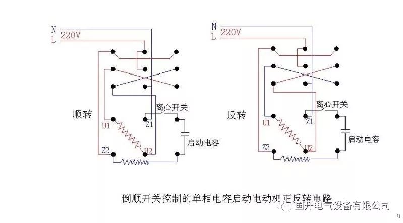 倒顺开关接线图,两相倒顺开关接线图图解