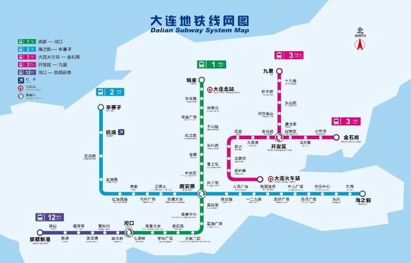 大连地铁1号线路图图片