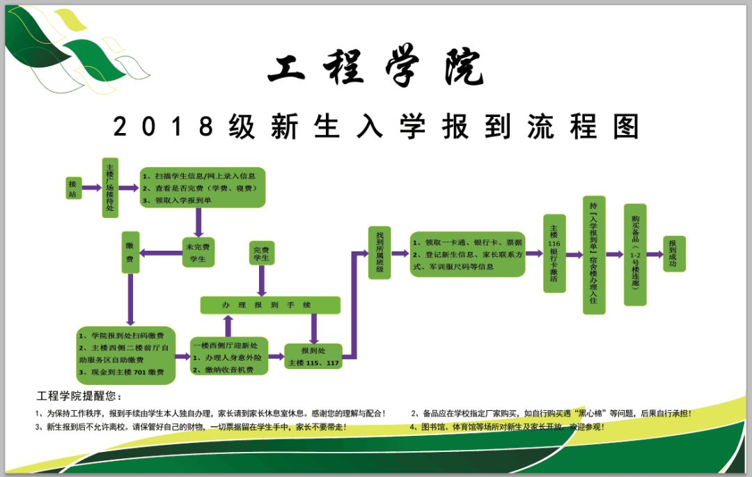 新生入学报到流程图图片