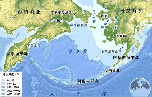 白令海峡地理位置图片