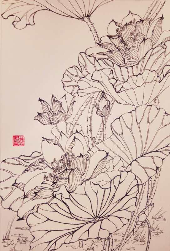 白描花卉习作)5,韩坚的水彩画4,沈水林的钢笔速写《杭州古城墙博物馆