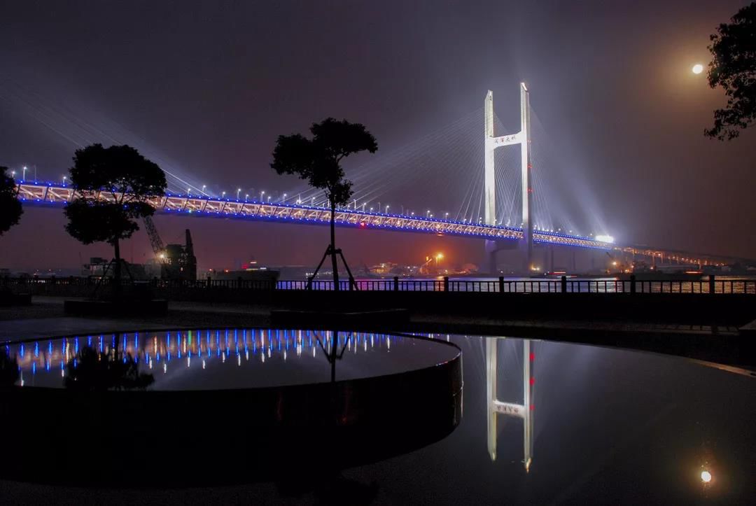 闵浦大桥夜景图片