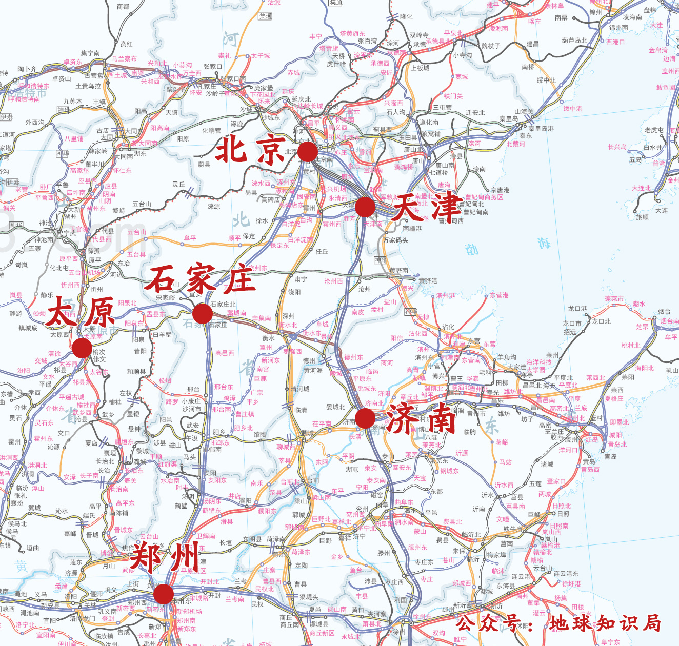 交汇的枢纽逐渐发展形成了众多知名的火车拉出来的城市,郑州,石家庄