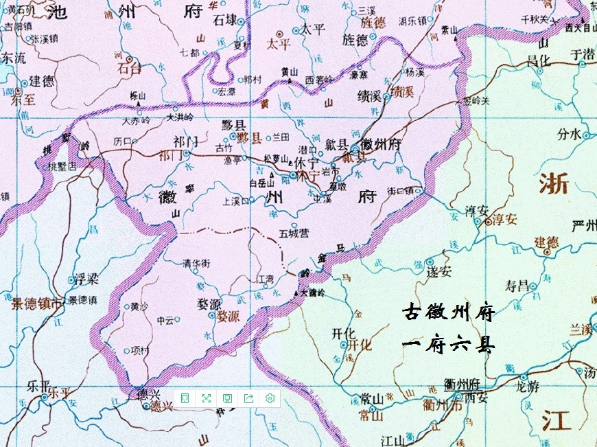 古徽州六县全景地图图片