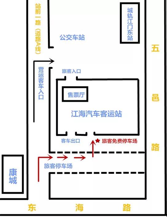 市民凭江门江海汽车客运站当天车票可免费停车7天