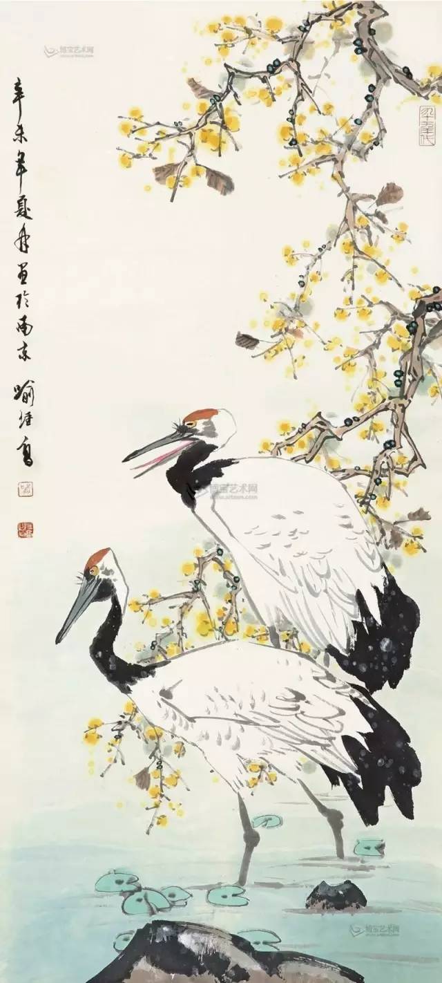在中国国画的绘画过程中可以通过写生,抓住仙鹤瞬息变换的各种形态