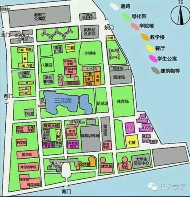 烟台大学北校区地图图片