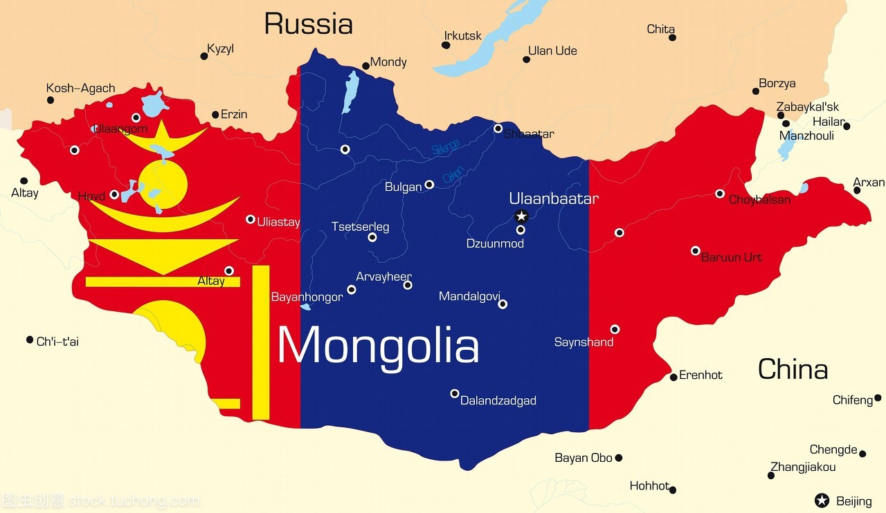 蒙古国旗地图图片